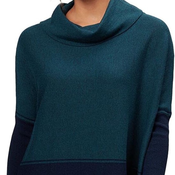 Smartwool Merino Wool Poncho Long Sleeve Turtleneck Sweater Edgewood - Picture 4 of 9